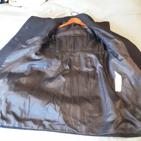 Stile Benetton Black Mid-length Wool Pea Coat Jacket | Size XS / Small - Picture 11 of 12